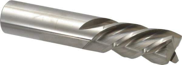 Accupro - 3/4", 1-1/2" LOC, 3/4" Shank Diam, 4" OAL, 4 Flute, Solid Carbide Square End Mill - Single End, Uncoated, Spiral Flute, 40° Helix, Centercutting, Right Hand Cut, Left Hand Flute - USA Tool & Supply