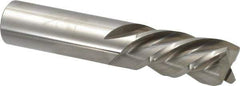 Accupro - 3/4", 1-1/2" LOC, 3/4" Shank Diam, 4" OAL, 4 Flute, Solid Carbide Square End Mill - Single End, Uncoated, Spiral Flute, 40° Helix, Centercutting, Right Hand Cut, Left Hand Flute - USA Tool & Supply