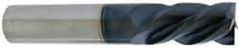Accupro - 1/4", 3/4" LOC, 1/4" Shank Diam, 2-1/2" OAL, 4 Flute, Solid Carbide Square End Mill - Single End, AlTiN Finish, Spiral Flute, 40° Helix, Centercutting, Right Hand Cut, Left Hand Flute - USA Tool & Supply