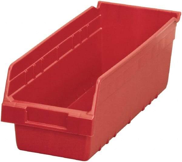 Akro-Mils - 17-7/8" Deep, Red Polymer Hopper Shelf Bin - 6" High x 6-5/8" Wide x 17-7/8" Long - USA Tool & Supply