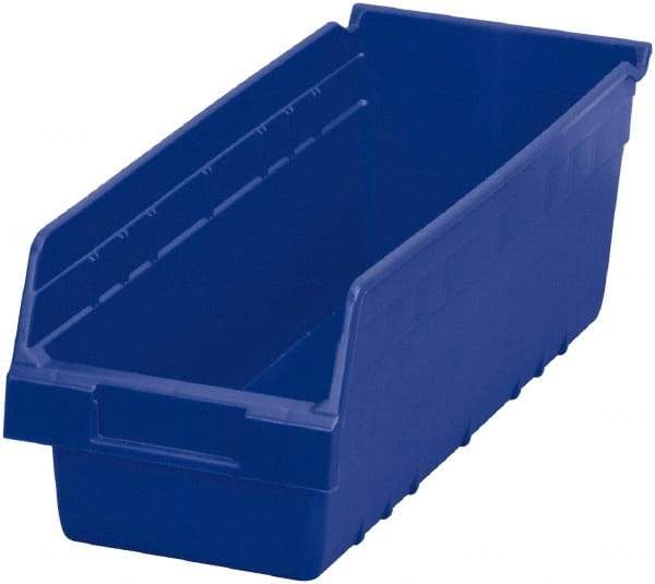 Akro-Mils - 17-7/8" Deep, Blue Polymer Hopper Shelf Bin - 6" High x 6-5/8" Wide x 17-7/8" Long - USA Tool & Supply