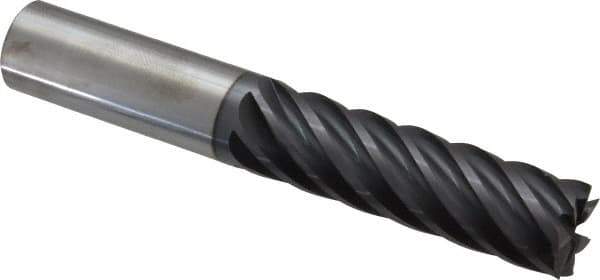 Accupro - 5/8", 2-1/8" LOC, 5/8" Shank Diam, 4" OAL, 7 Flute, Solid Carbide Square End Mill - Single End, AlTiN Finish, Spiral Flute, 37.50° Helix, Centercutting, Right Hand Cut, Right Hand Flute - USA Tool & Supply