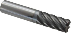 Accupro - 3/4", 7 Flute, Single End, Solid Carbide, 0.03" Corner Radius End Mill - 4" OAL, 37° Helix, Right Hand Flute, 1-5/8" LOC, Right Hand Cut - USA Tool & Supply