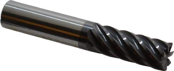 Accupro - 1/2", 7 Flute, Single End, Solid Carbide, 0.02" Corner Radius End Mill - 3" OAL, 37° Helix, Right Hand Flute, 1-1/4" LOC, Right Hand Cut - USA Tool & Supply