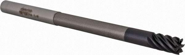 Accupro - 1/4", 3/8" LOC, 1/4" Shank Diam, 4" OAL, 7 Flute, Solid Carbide Square End Mill - Single End, AlTiN Finish, Spiral Flute, 37.50° Helix, Centercutting, Right Hand Cut, Right Hand Flute - USA Tool & Supply