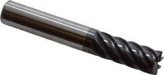 Accupro - 3/8", 7 Flute, Single End, Solid Carbide, 0.02" Corner Radius End Mill - 2-1/2" OAL, 37° Helix, Right Hand Flute, 7/8" LOC, Right Hand Cut - USA Tool & Supply