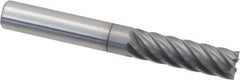 Accupro - 3/8", 1-1/4" LOC, 3/8" Shank Diam, 3" OAL, 7 Flute, Solid Carbide Square End Mill - Single End, nACRo Finish, Spiral Flute, 37.50° Helix, Centercutting, Right Hand Cut, Right Hand Flute - USA Tool & Supply