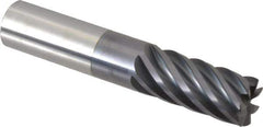 Accupro - 3/4", 7 Flute, Single End, Solid Carbide, 0.03" Corner Radius End Mill - 4" OAL, 37° Helix, Right Hand Flute, 1-5/8" LOC, Right Hand Cut - USA Tool & Supply