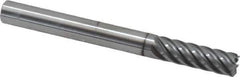 Accupro - 1/4", 7 Flute, Single End, Solid Carbide, 0.02" Corner Radius End Mill - 2-1/2" OAL, 37° Helix, Right Hand Flute, 3/4" LOC, Right Hand Cut - USA Tool & Supply