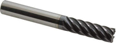Accupro - 1/2", 7 Flute, Single End, Solid Carbide, 0.02" Corner Radius End Mill - 4" OAL, 37° Helix, Right Hand Flute, 1-5/8" LOC, Right Hand Cut - USA Tool & Supply