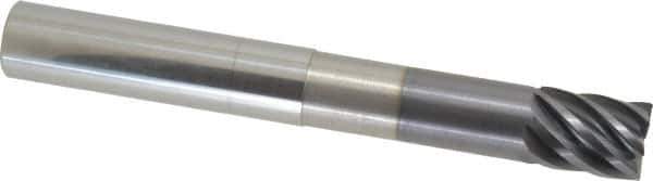 Accupro - 3/4", 7 Flute, Single End, Solid Carbide, 0.03" Corner Radius End Mill - 6" OAL, 38° Helix, Right Hand Flute, 1" LOC, Right Hand Cut, 3-1/8" Extended Reach - USA Tool & Supply