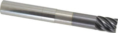 Accupro - 3/4", 7 Flute, Single End, Solid Carbide, 0.03" Corner Radius End Mill - 6" OAL, 38° Helix, Right Hand Flute, 1" LOC, Right Hand Cut, 3-1/8" Extended Reach - USA Tool & Supply