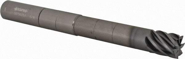 Accupro - 5/8", 3/4" LOC, 5/8" Shank Diam, 6" OAL, 7 Flute, Solid Carbide Square End Mill - Single End, nACRo Finish, Spiral Flute, 37.50° Helix, Centercutting, Right Hand Cut, Right Hand Flute - USA Tool & Supply