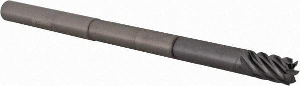Accupro - 3/8", 1/2" LOC, 3/8" Shank Diam, 6" OAL, 7 Flute, Solid Carbide Square End Mill - Single End, nACRo Finish, Spiral Flute, 37.50° Helix, Centercutting, Right Hand Cut, Right Hand Flute - USA Tool & Supply