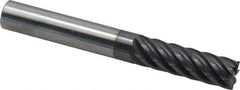 Accupro - 1/2", 7 Flute, Single End, Solid Carbide, 0.03" Corner Radius End Mill - 4" OAL, 37° Helix, Right Hand Flute, 1-5/8" LOC, Right Hand Cut - USA Tool & Supply