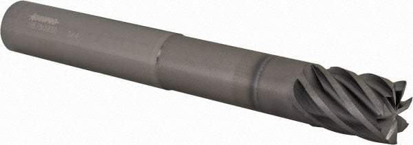 Accupro - 3/4", 1" LOC, 3/4" Shank Diam, 6" OAL, 7 Flute, Solid Carbide Square End Mill - Single End, nACRo Finish, Spiral Flute, 37.50° Helix, Centercutting, Right Hand Cut, Right Hand Flute - USA Tool & Supply