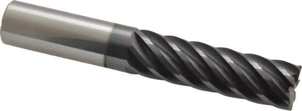Accupro - 5/8", 7 Flute, Single End, Solid Carbide, 0.03" Corner Radius End Mill - 4" OAL, 37° Helix, Right Hand Flute, 2-1/8" LOC, Right Hand Cut - USA Tool & Supply