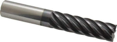 Accupro - 5/8", 7 Flute, Single End, Solid Carbide, 0.03" Corner Radius End Mill - 4" OAL, 37° Helix, Right Hand Flute, 2-1/8" LOC, Right Hand Cut - USA Tool & Supply