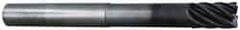 Accupro - 3/4", 7 Flute, Single End, Solid Carbide, 0.03" Corner Radius End Mill - 6" OAL, 38° Helix, Right Hand Flute, 1" LOC, Right Hand Cut, 3-1/8" Extended Reach - USA Tool & Supply