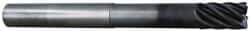 Accupro - 1/2", 7 Flute, Single End, Solid Carbide, 0.02" Corner Radius End Mill - 6" OAL, 38° Helix, Right Hand Flute, 5/8" LOC, Right Hand Cut, 3-1/8" Extended Reach - USA Tool & Supply