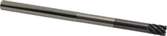 Accupro - 3/8", 7 Flute, Single End, Solid Carbide, 0.02" Corner Radius End Mill - 6" OAL, 38° Helix, Right Hand Flute, 1/2" LOC, Right Hand Cut, 3-1/8" Extended Reach - USA Tool & Supply