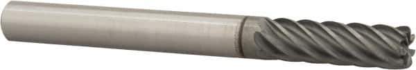 Accupro - 1/4", 7 Flute, Single End, Solid Carbide, 0.03" Corner Radius End Mill - 2-1/2" OAL, 37° Helix, Right Hand Flute, 3/4" LOC, Right Hand Cut - USA Tool & Supply