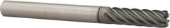 Accupro - 1/4", 7 Flute, Single End, Solid Carbide, 0.03" Corner Radius End Mill - 2-1/2" OAL, 37° Helix, Right Hand Flute, 3/4" LOC, Right Hand Cut - USA Tool & Supply