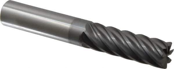 Accupro - 3/4", 7 Flute, Single End, Solid Carbide, 0.03" Corner Radius End Mill - 5" OAL, 37° Helix, Right Hand Flute, 2-1/4" LOC, Right Hand Cut - USA Tool & Supply