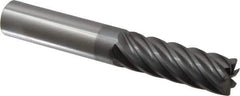 Accupro - 3/4", 7 Flute, Single End, Solid Carbide, 0.03" Corner Radius End Mill - 5" OAL, 37° Helix, Right Hand Flute, 2-1/4" LOC, Right Hand Cut - USA Tool & Supply