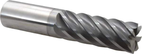Accupro - 1", 7 Flute, Single End, Solid Carbide, 0.03" Corner Radius End Mill - 5" OAL, 37° Helix, Right Hand Flute, 2-5/8" LOC, Right Hand Cut - USA Tool & Supply