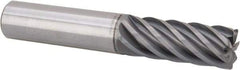 Accupro - 1/2", 7 Flute, Single End, Solid Carbide, 0.03" Corner Radius End Mill - 3" OAL, 37° Helix, Right Hand Flute, 1-1/4" LOC, Right Hand Cut - USA Tool & Supply