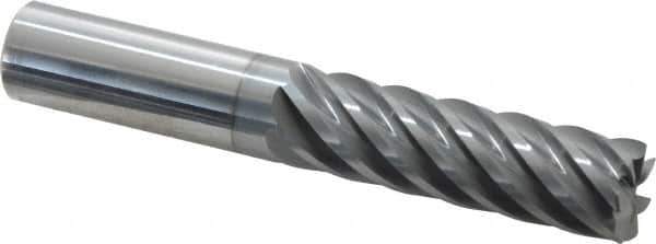 Accupro - 5/8", 7 Flute, Single End, Solid Carbide, 0.03" Corner Radius End Mill - 4" OAL, 37° Helix, Right Hand Flute, 2-1/8" LOC, Right Hand Cut - USA Tool & Supply