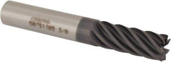 Accupro - 3/8", 7/8" LOC, 3/8" Shank Diam, 2-1/2" OAL, 7 Flute, Solid Carbide Square End Mill - Single End, AlTiN Finish, Spiral Flute, 37.50° Helix, Centercutting, Right Hand Cut, Right Hand Flute - USA Tool & Supply