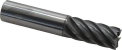 Accupro - 3/4", 1-5/8" LOC, 3/4" Shank Diam, 4" OAL, 7 Flute, Solid Carbide Square End Mill - Single End, nACRo Finish, Spiral Flute, 37.50° Helix, Centercutting, Right Hand Cut, Right Hand Flute - USA Tool & Supply
