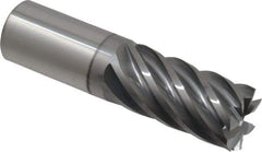 Accupro - 1", 2" LOC, 1" Shank Diam, 4" OAL, 7 Flute, Solid Carbide Square End Mill - Single End, nACRo Finish, Spiral Flute, 37.50° Helix, Centercutting, Right Hand Cut, Right Hand Flute - USA Tool & Supply