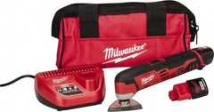 Milwaukee Tool - 12 Volt, Cordless Multi Tool Kit - 5,000 to 20,000 RPM, Battery Included - USA Tool & Supply