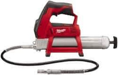 Milwaukee Tool - 8,000 Max psi, Flexible Battery-Operated Grease Gun - 14 oz (Cartridge) & 16 oz (Bulk) Capacity, 1/8 Thread Outlet, 3-Way, Bulk, Cartridge & Suction Fill, Includes Grease Coupler - USA Tool & Supply