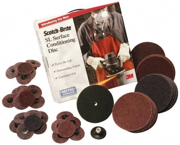 3M - 7" Diam, Aluminum Oxide Hook & Loop Disc - Coarse Grade, Nonwoven, Series SL-DH - USA Tool & Supply