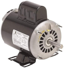 US Motors - 5 hp, ODP Enclosure, No Thermal Protection, 1,740 RPM, 230 Volt, 60 Hz, Single Phase Permanent Split Capacitor (PSC) Motor - Size 215 Frame, Rigid Mount, 1 Speed, Ball Bearings, 22 Full Load Amps, F Class Insulation - USA Tool & Supply