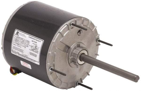 US Motors - 1 hp, OAO Enclosure, Auto Thermal Protection, 1,075 RPM, 208-230 Volt, 60 Hz, Single Phase Permanent Split Capacitor (PSC) Motor - Size 56Z Frame, Stud/Band Mount, 1 Speed, Ball Bearings, 5.2 Full Load Amps, B Class Insulation, Reversible - USA Tool & Supply