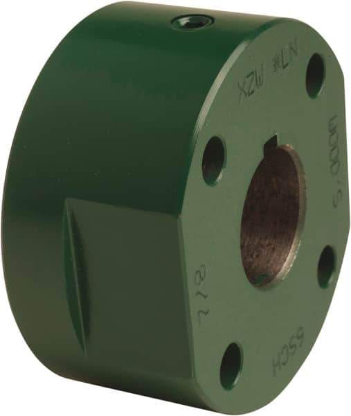 TB Wood's - 2-1/8" Bore, 1/2" x 1/4" Keyway Width x Depth, 3-5/8" Hub, 9 Flexible Coupling Hub - 3-5/8" OD, 1-31/32" OAL, Cast Iron, Order 2 Hubs, 2 Flanges & 1 Sleeve for Complete Coupling - USA Tool & Supply