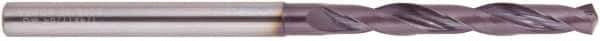 National Twist Drill - 11.1mm 140° Solid Carbide Jobber Drill - AlTiN Finish, Right Hand Cut, Spiral Flute, Straight Shank, 118mm OAL - USA Tool & Supply
