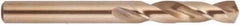 National Twist Drill - 0.397" 135° Spiral Flute Cobalt Screw Machine Drill Bit - Gold Finish Finish, Right Hand Cut, 1-15/16" Flute Length, 3-5/16" OAL, Split Point, Straight Shank - USA Tool & Supply