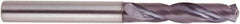 National Twist Drill - 3.6mm 140° Solid Carbide Jobber Drill - AlTiN Finish, Right Hand Cut, Spiral Flute, Straight Shank, 62mm OAL - USA Tool & Supply