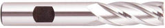 Regal Cutting Tools - 41/64", 1-5/8" LOC, 5/8" Shank Diam, 3-3/4" OAL, 4 Flute, High Speed Steel Square End Mill - Single End, Uncoated, Spiral Flute, Right Hand Cut, Right Hand Flute - USA Tool & Supply