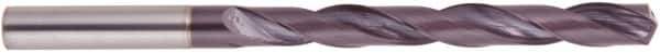 National Twist Drill - 9.4mm, 140° Point, Spiral Flute, Solid Carbide Taper Length Drill Bit - AlTiN Finish, 95mm Flute Length, 142mm OAL - USA Tool & Supply