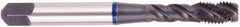 Regal Cutting Tools - 1-1/8 - 7 UNC 4 Flute 3B Bottoming Spiral Flute Tap - Vanadium High Speed Steel, Oxide Finish, Right Hand Flute, Right Hand Thread, H4, Series Triple Crown - USA Tool & Supply