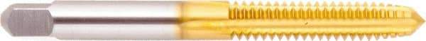 Regal Cutting Tools - 5/8-18 UNF 3B 4 Flute TiN Finish High Speed Steel Straight Flute Standard Hand Tap - Taper, Right Hand Thread, 3-13/16" OAL, 1-13/16" Thread Length, H3 Limit, Oversize - USA Tool & Supply