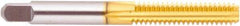 Regal Cutting Tools - M18x2.50 Metric Coarse 6H 4 Flute TiN Finish High Speed Steel Straight Flute Standard Hand Tap - Bottoming, Right Hand Thread, 4-1/32" OAL, 1-13/16" Thread Length, D7 Limit, Oversize - USA Tool & Supply