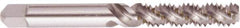 Regal Cutting Tools - M8x1.00 Metric Fine, 3 Flute, Bottoming Chamfer, Bright Finish, High Speed Steel Spiral Flute STI Tap - Right Hand Flute, 2-23/32" OAL, 1-1/8" Thread Length - Exact Industrial Supply